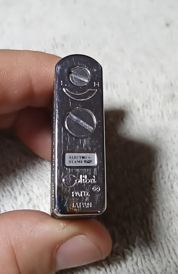 Vintage Colibri ELECTRO-FLAME 52 Black and Stainless Lighter - Made in Japan_BY 5