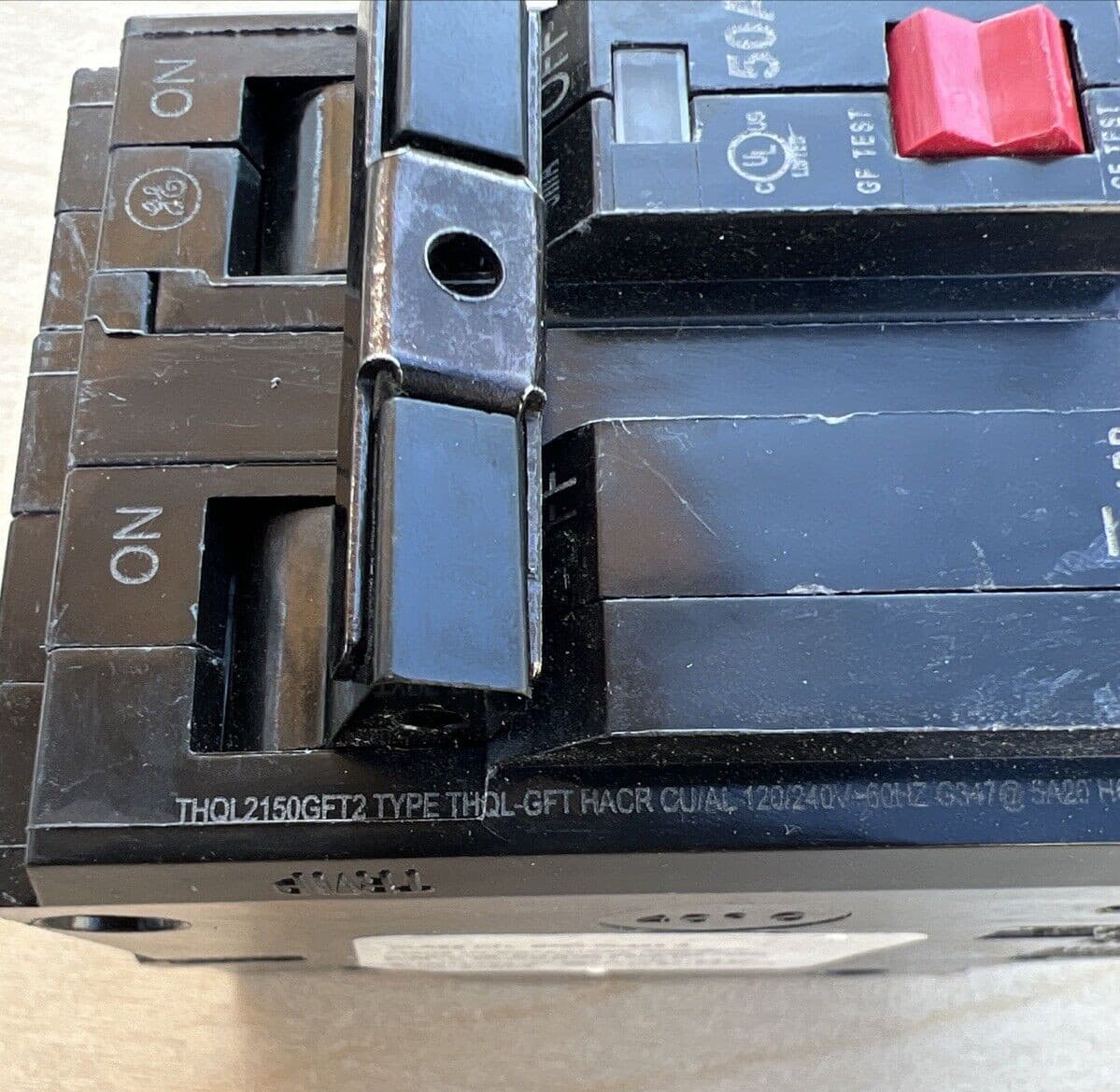 GE Ground Fault Circuit Interrupter 50A 120/240 VAC THQL2150GFT2 2