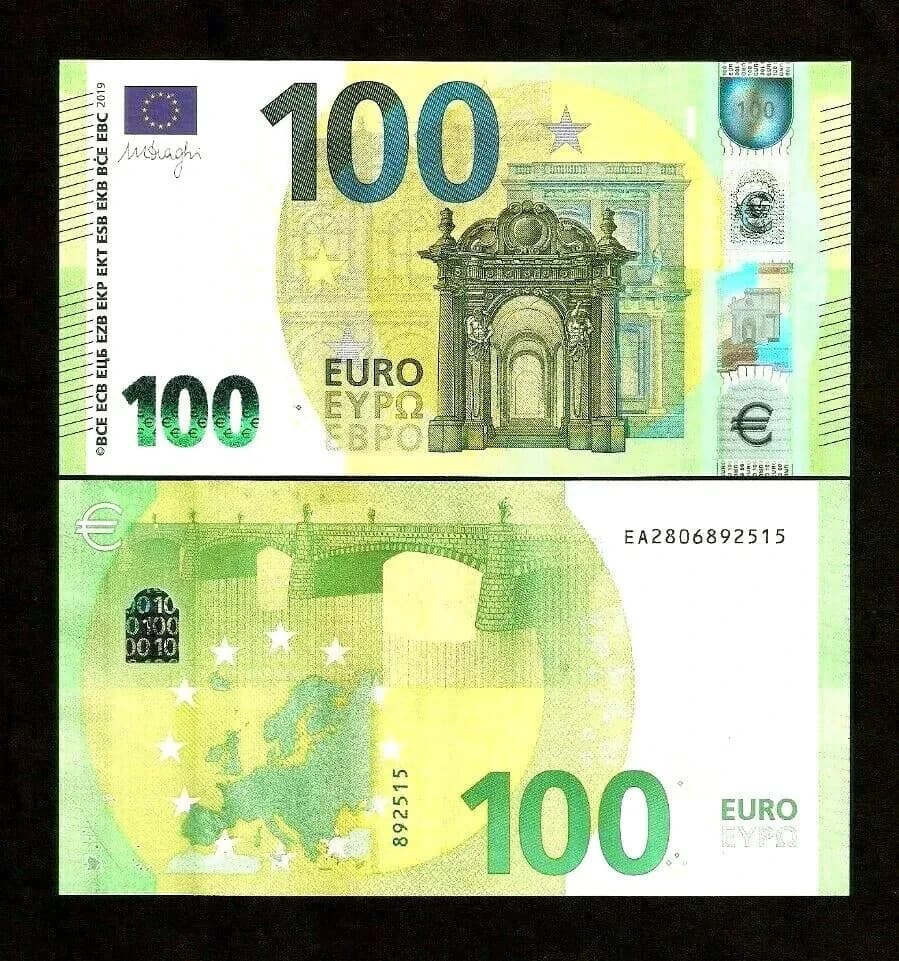 European Union SLOVAKIA 100 EUROS P-New 2019 Draghi Sign EURO UNC Currency NOTE 6