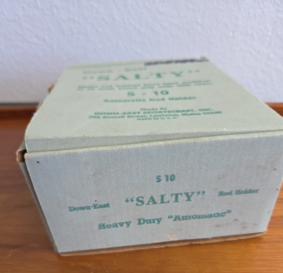 Vintage Down East Salty S-10 New Box Fishing Rod Holder Sportscraft Maine Unused 6