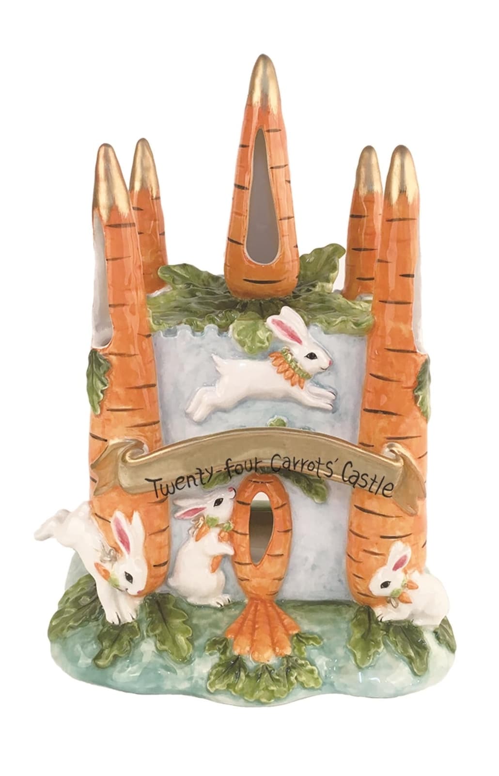 Blue Sky Clayworks Carrot Castle Candle House Candle Holder Easter Decor 2