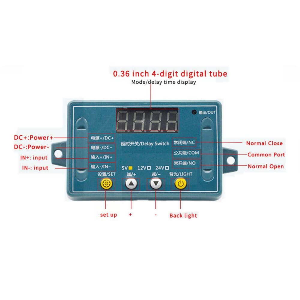 2X DC 12V 10A Adjustable Time Delay Relay Module LED Digital Timer Switch + Case 3