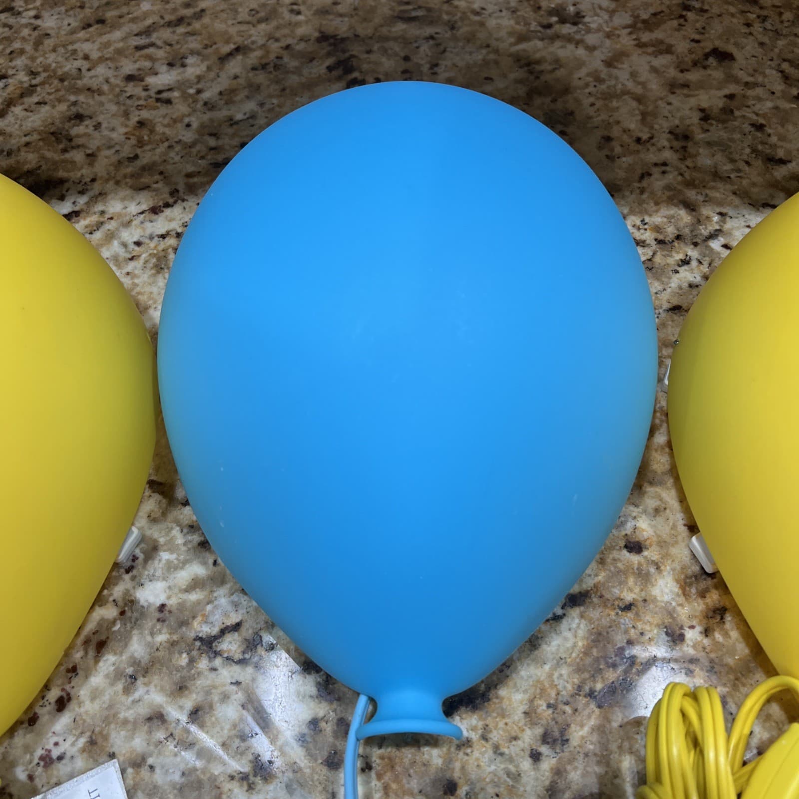 LOT OF 3 IKEA DROMMINGE BALLOON WALL LIGHTS LAMPS 2 YELLOW 1 BLUE TESTED FREE SH 3