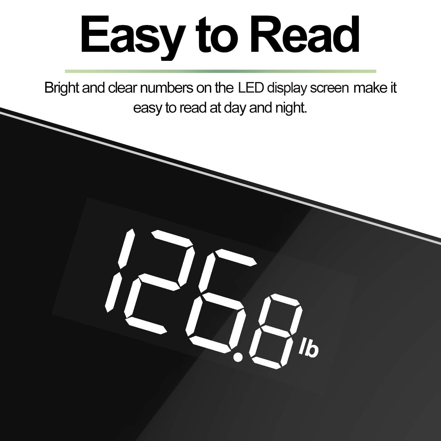 Digital Body Weight Bathroom Scale w/ Step-on Technology Battery Powered 400lbs 4