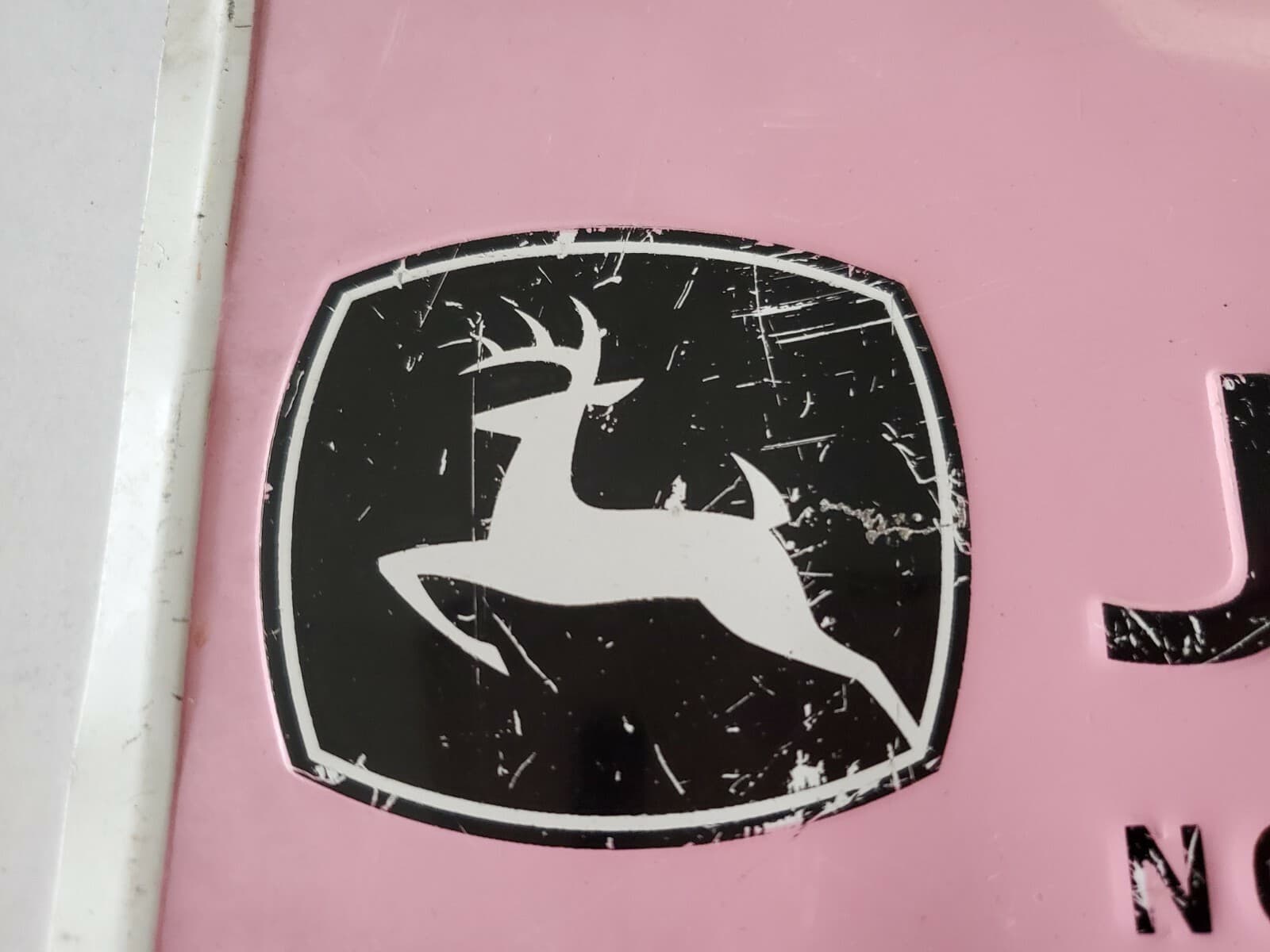 John Deere License Plate Pink Metal Shows Use 3