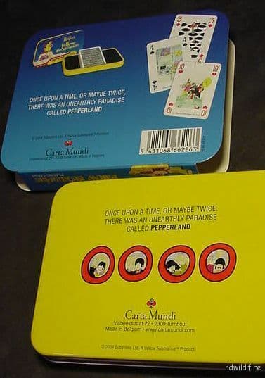 THE BEATLES YELLOW SUBMARINE BELGIUM PLAYING CARDS TIN 2004 John Lennon gold art 2