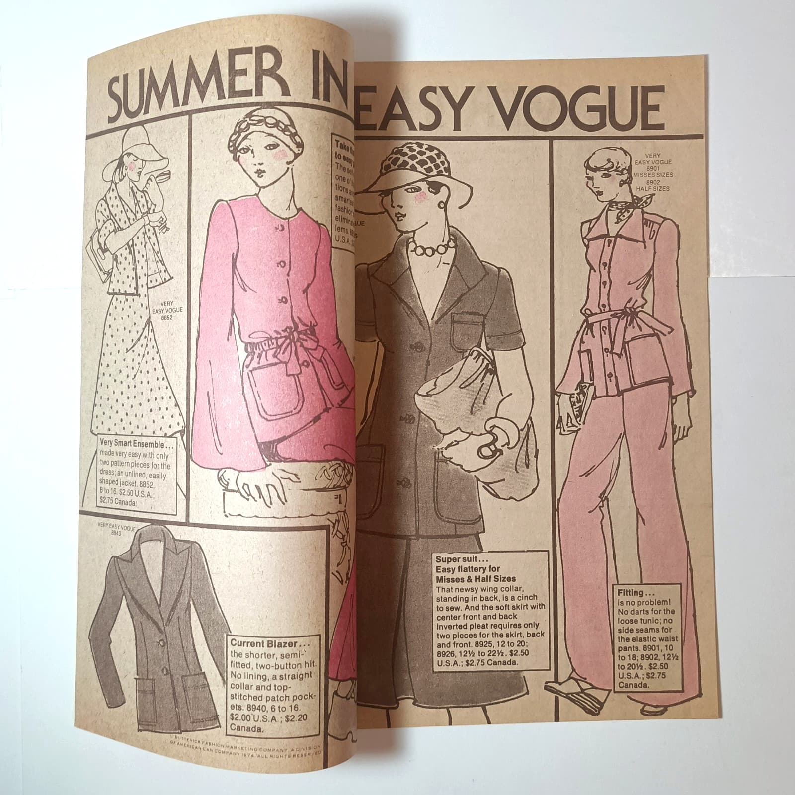 Vogue Very Easy Patterns August 1974 newsletter 1970s fashion 2