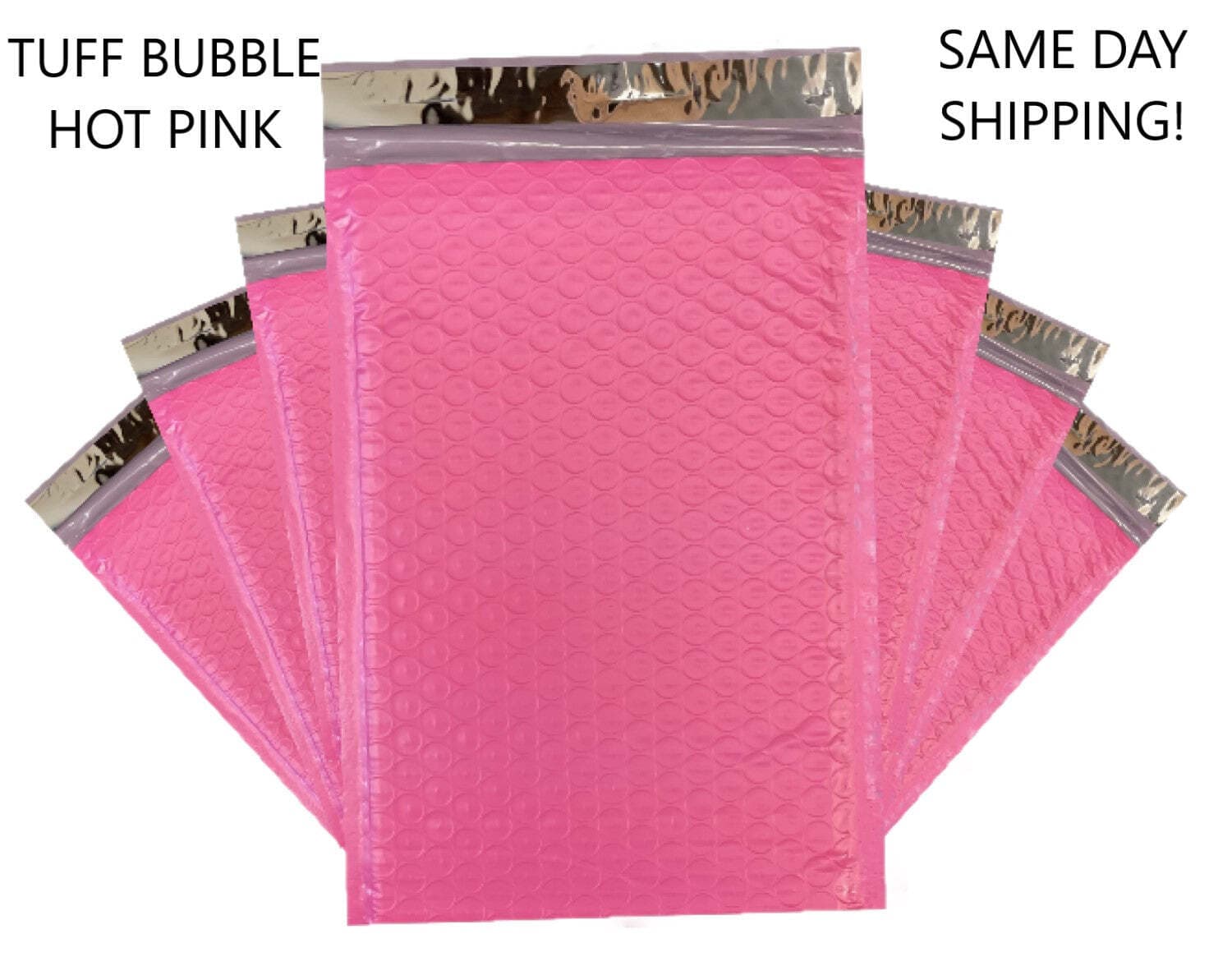 Pick! 10-2000 Poly Bubble Envelopes 6x10" #0 Pink Hardshell Mailers 3