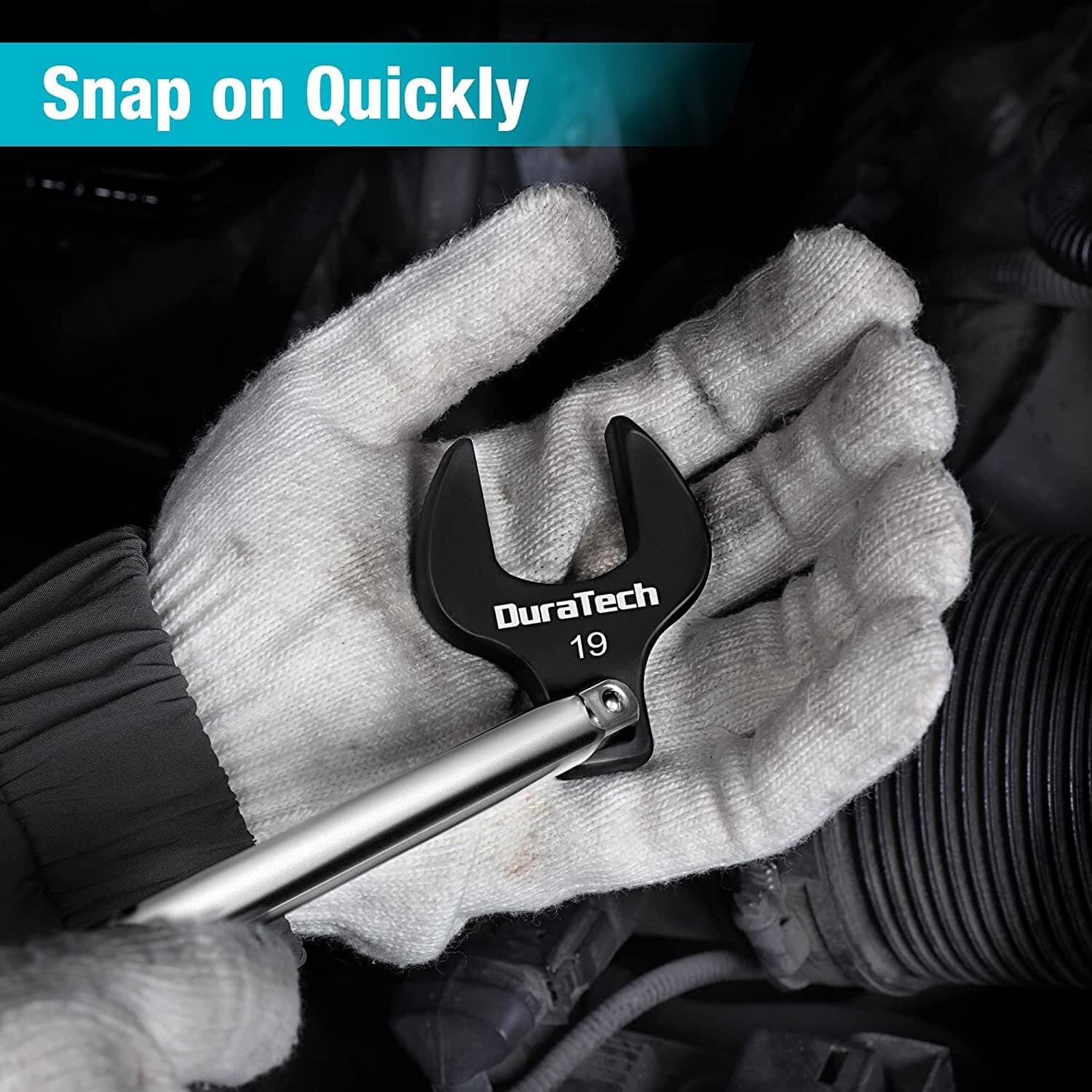 DURATECH 3/8" Crow Foot Wrench 10PC Set Metric 10-19mm Crowfoot Flare Nut Wrench 6