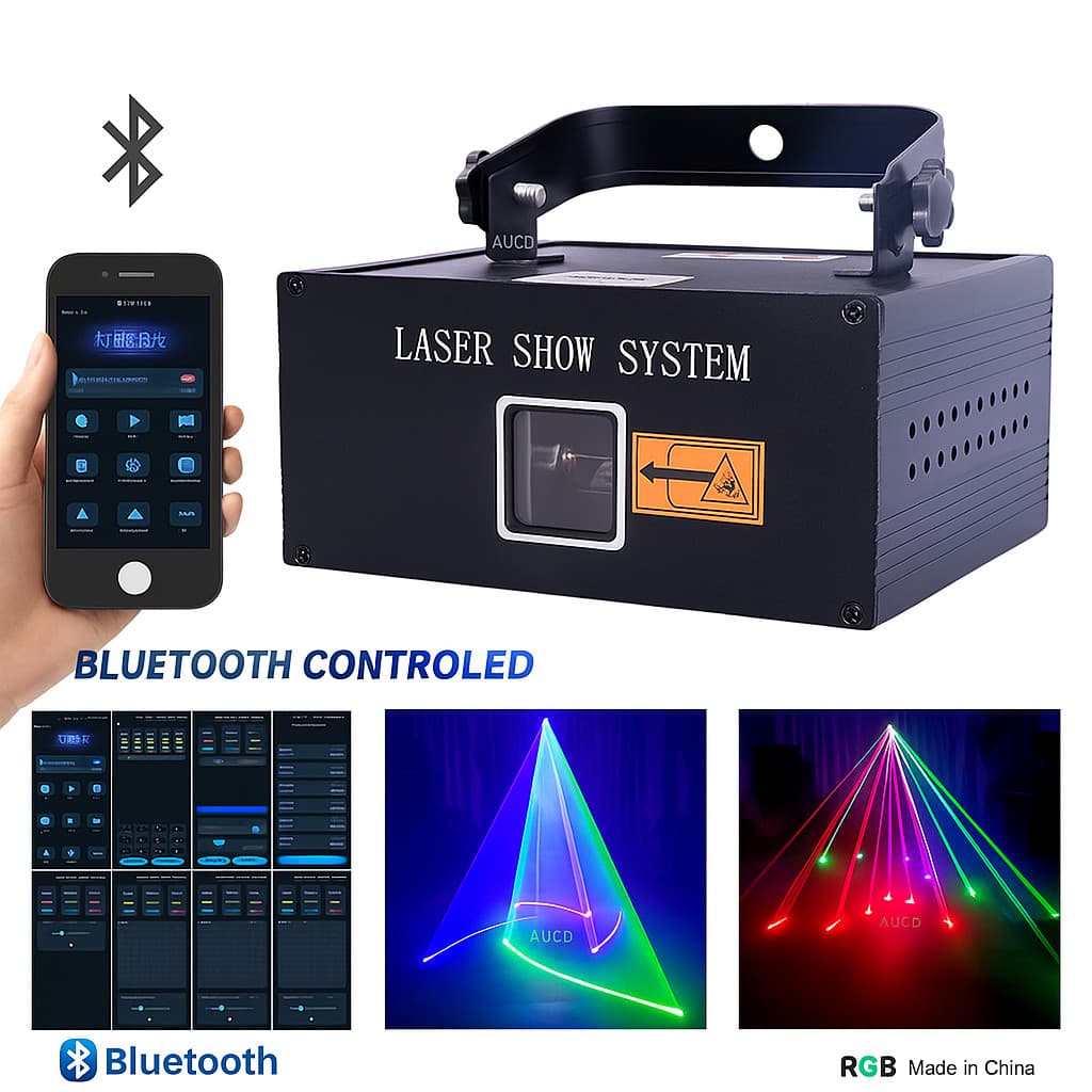 iOS Android App 3W RGB Animation DMX DJ Party Show Stage Projector Laser Lights