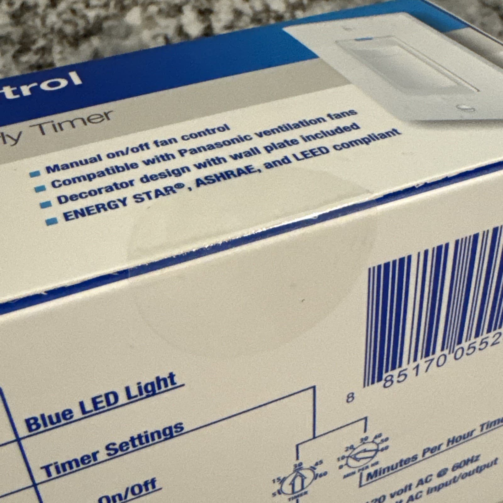 FV-WCD01-W Whisper Control Countdown Hourly Timer Ventilation Fan Control NEW 3