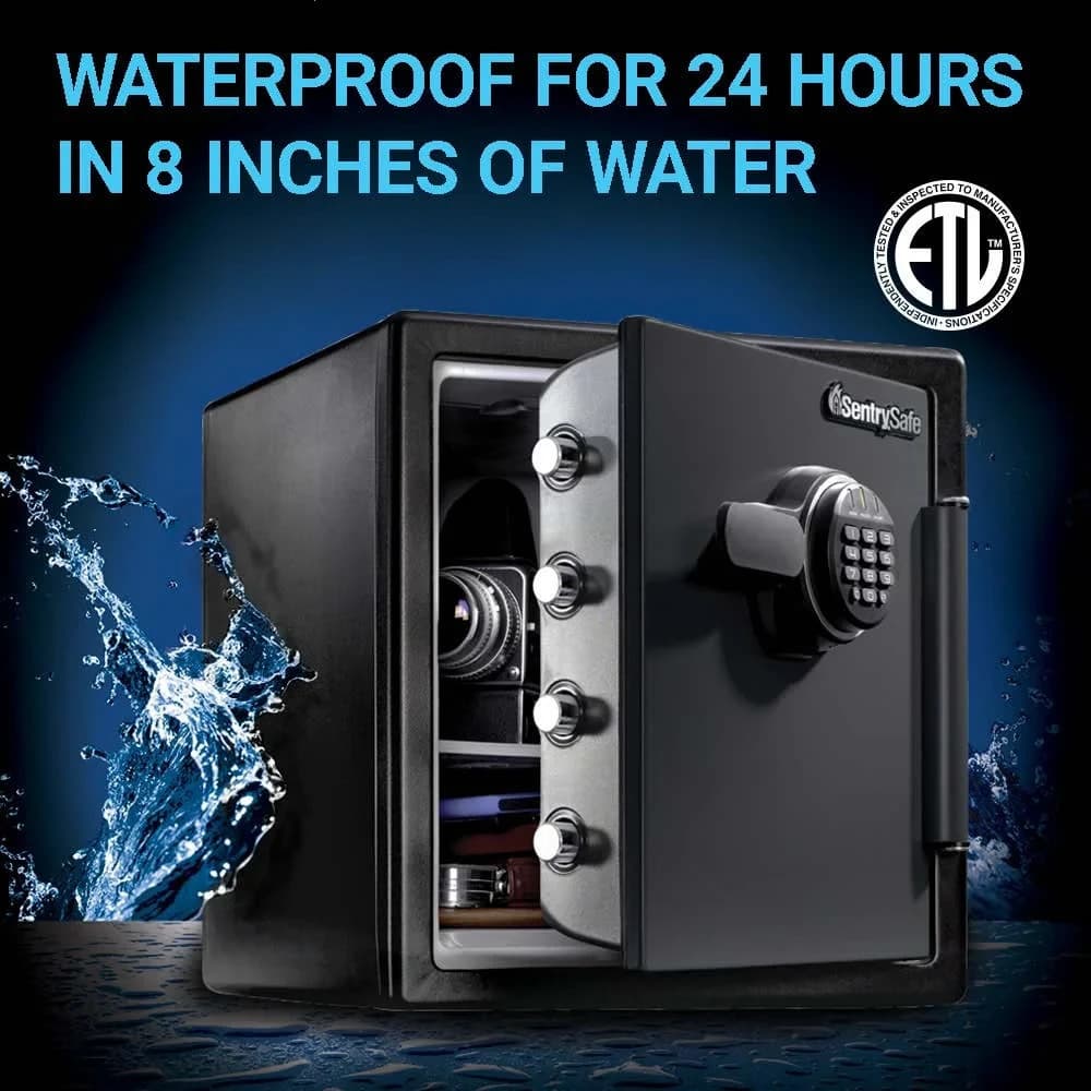 SentrySafe SFW123ES Water and Fire Resistant Safe with Digital Keypad Lock, 1.23 2