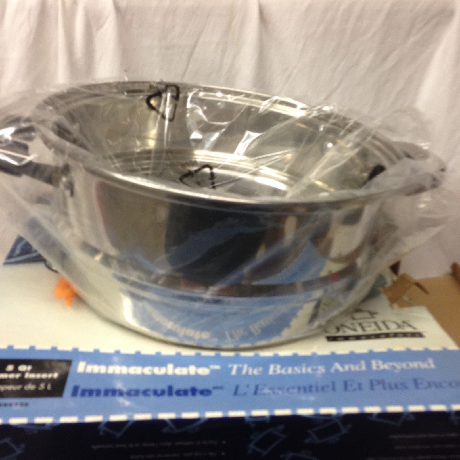 ONEIDA IMMACULATE STEAMER INSERT 5 QUARTS 18/10 STAINLESS STEEL IN ORIGINAL BOX 4