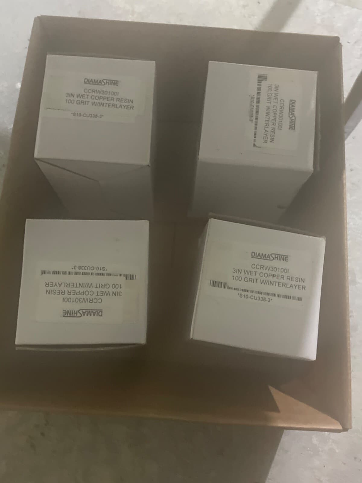 Diamashine 3in wet copper resin 100 grit four boxes nine in each 3