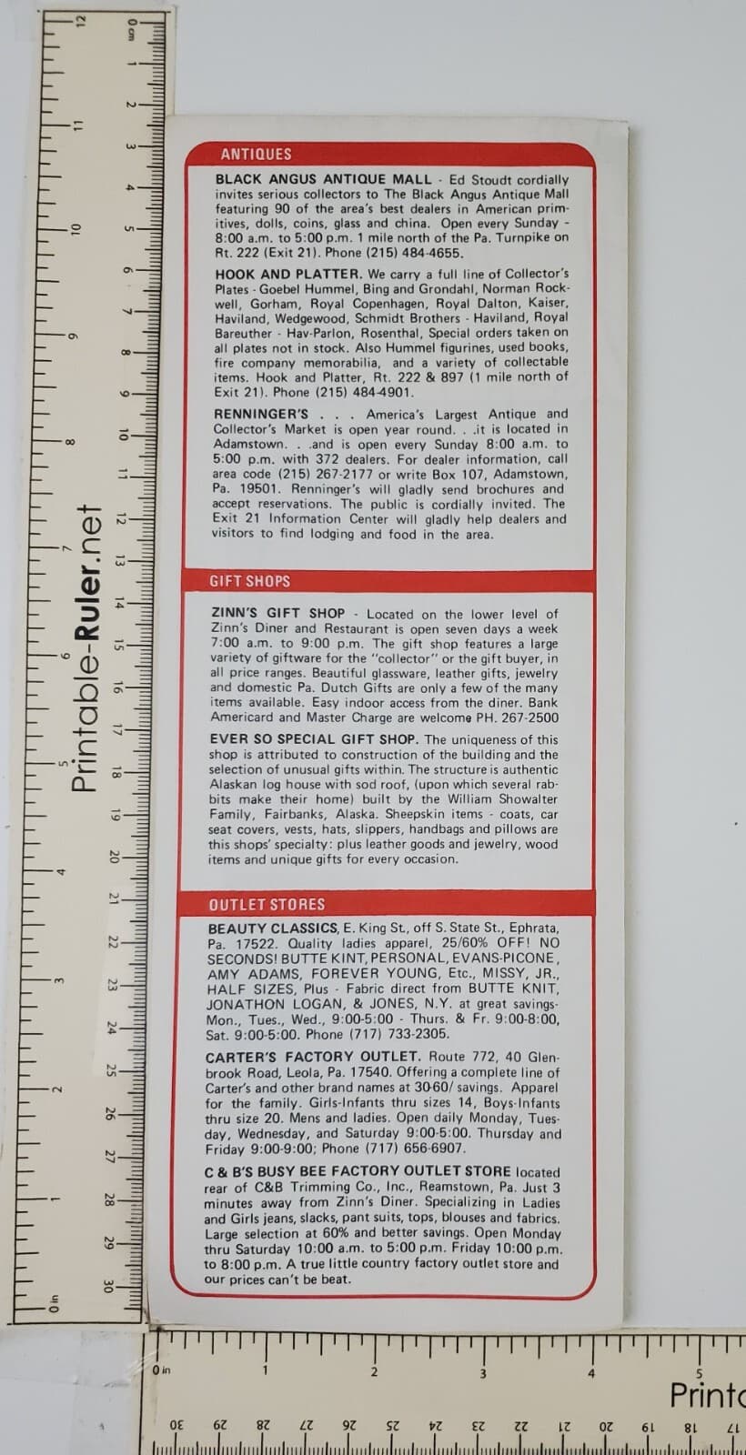 1960s Lancaster County PA Turnpike Exit 21 Tourist Dutch Vtg Travel Brochure Map 4