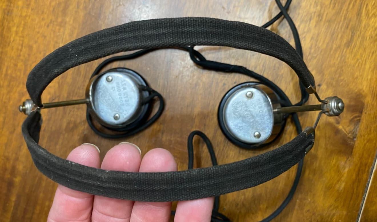 RARE Vintage Antique Meteor 2000 OHM Headset/Headphones Used 6