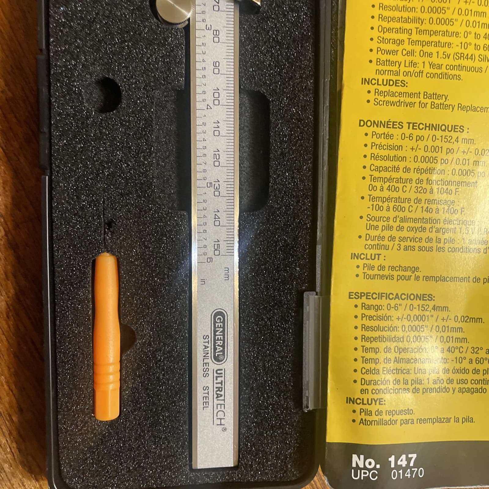 GENERAL Ultra Tech Digital LCD Display Fraction Caliper NO. 147 3