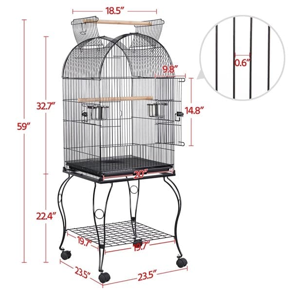 59in Open Top Bird Cage Large Medium Parrot Cockatiel Sun Parakeet Conure Cages 5