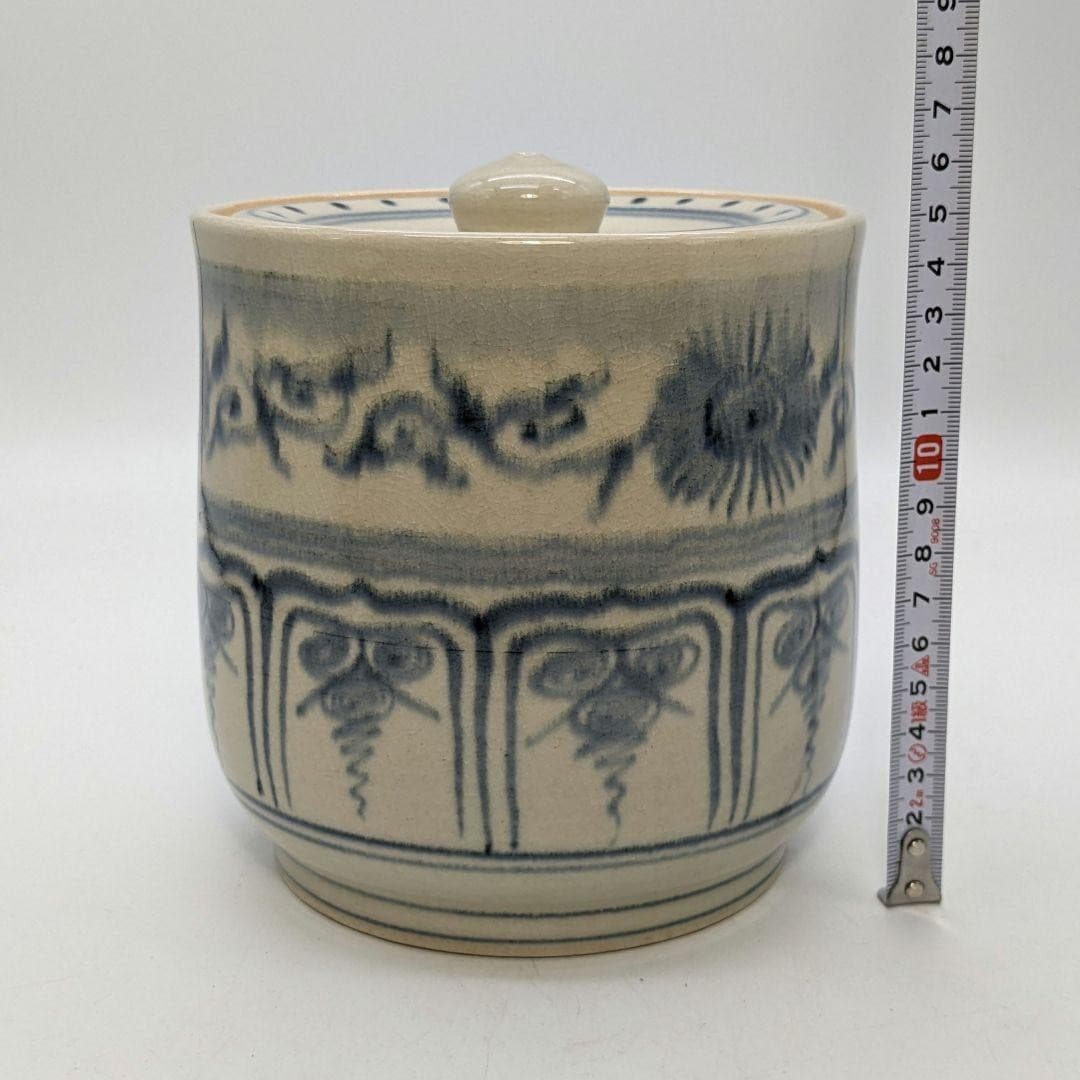 Tozaburo Kato Akazu ware Annan style mizusashi water jar Seto pottery Japan 3