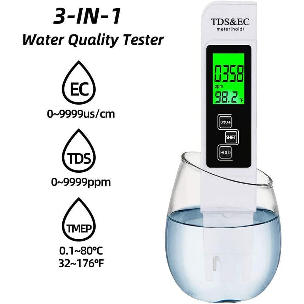 2PC TDS Meter Digital Tester Water Quality Testing Kits Drinking Water 0-9990ppm 2