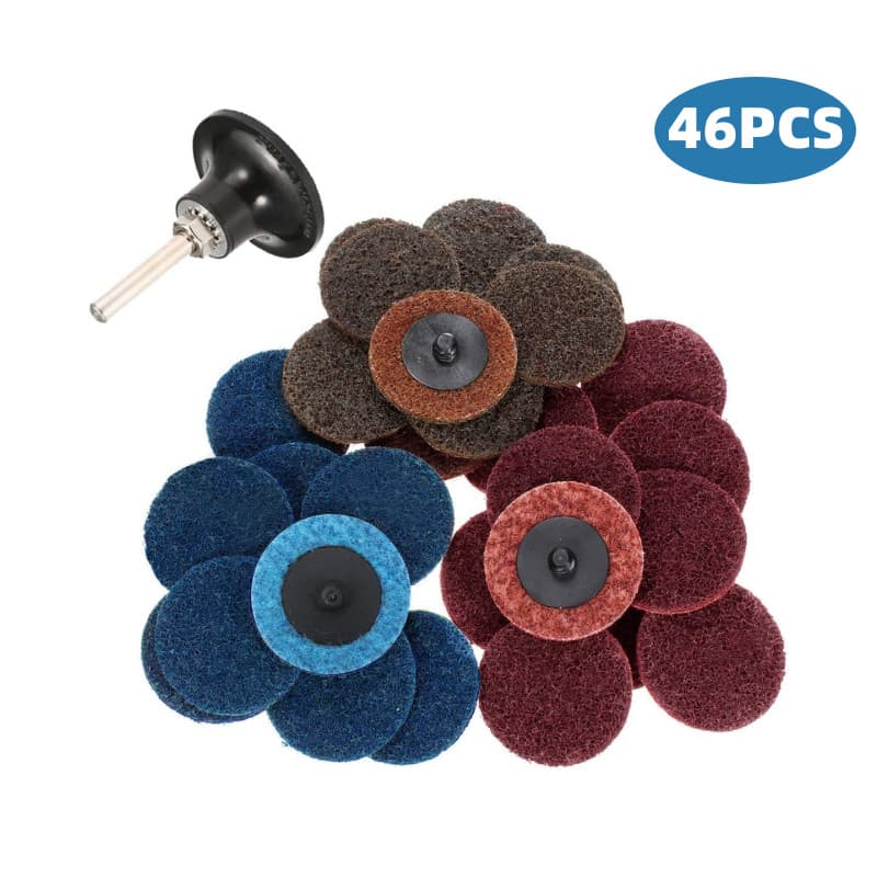 46Pcs 2 in Quick Change Roll Lock Sanding Discs Surface Conditioning Die Grinder