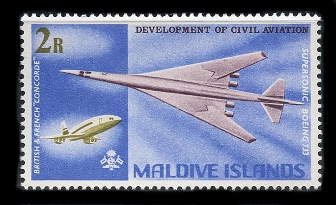 Maldive Islands: 1968 Concorde and Boeing SST (273) MNH