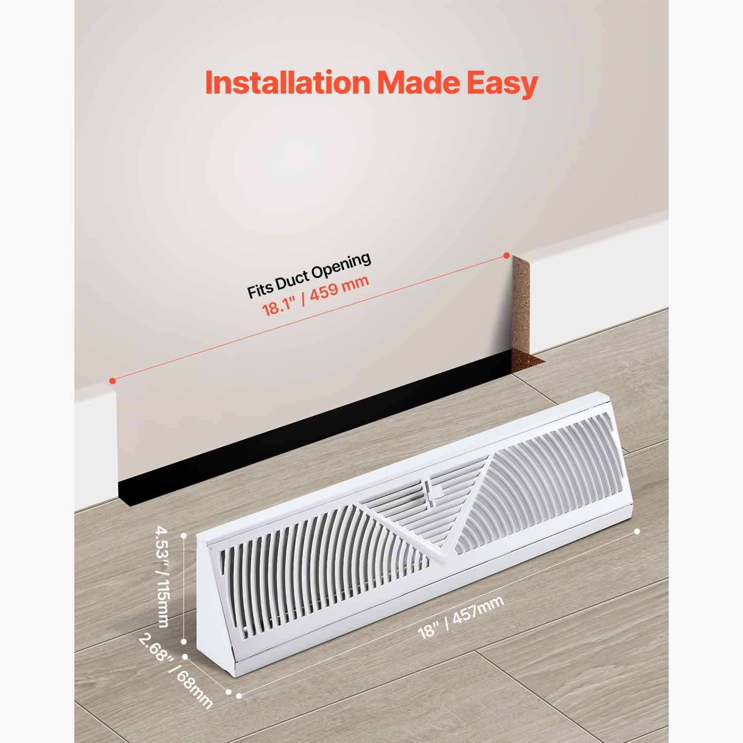 Floor Registers 18-Inch 10-Pack Floor Vents for HVAC Baseboard Registers 5