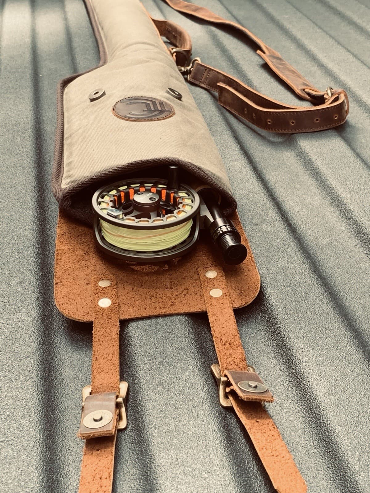 Fly Fishing Rod Case - Canvas leather 4