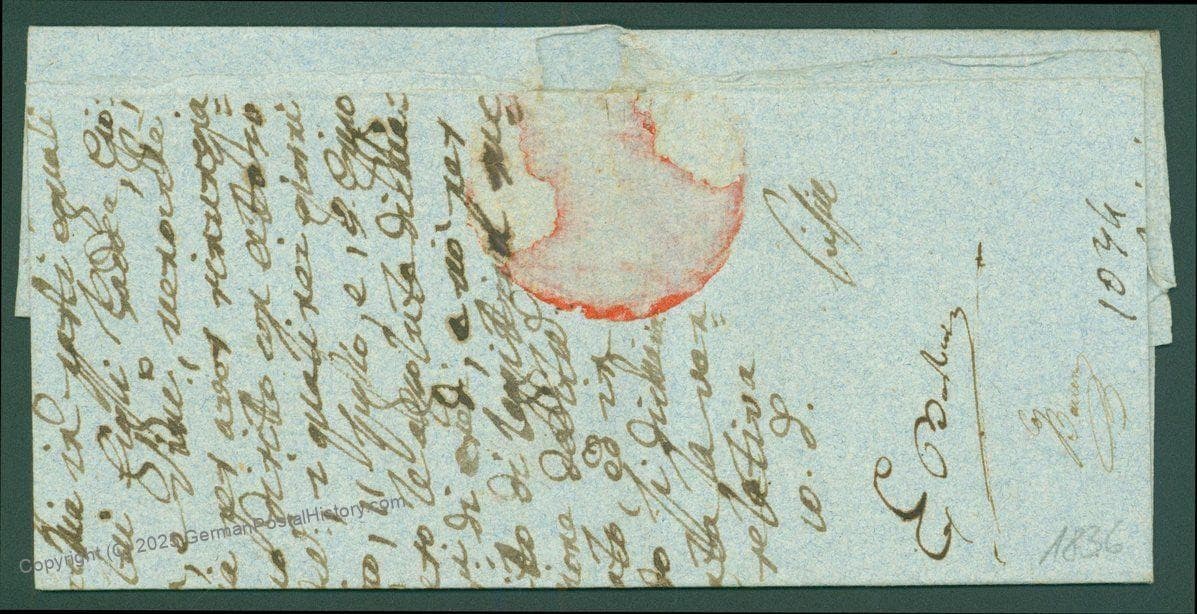 Austria 1836 Zara Dalmatia Vorphila Stampless Cover 63740 2