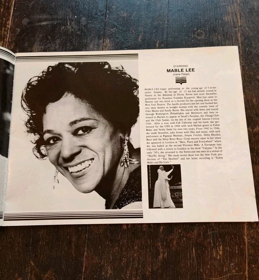 Harlem Program Bubbling Brown Sugar: A Musical Review, Vintage MUSTY ODOR READ 5