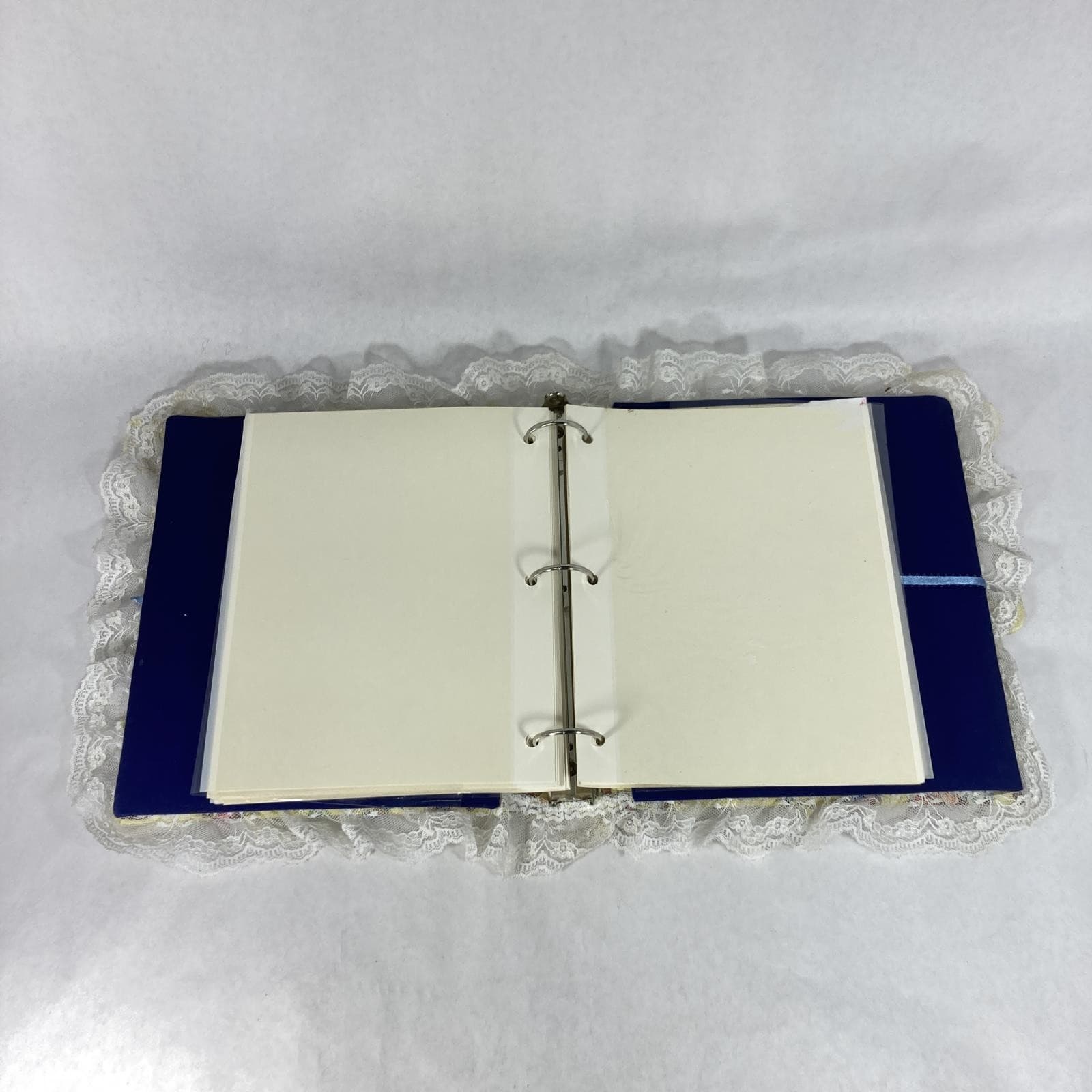 Vtg Photo Album Handmade Cloth And Lace Cover With Front 5x7 Photo Insert 3