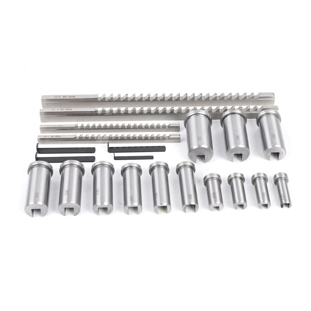 22 Pcs HSS Metric Keyway Broach Set Metric Size Metalworking Tool 4/5/6/8mm 2