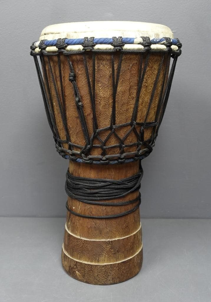 KAMBALA Hand Carved Folk Drum 10"D x 20"H Goat Skin Head 4