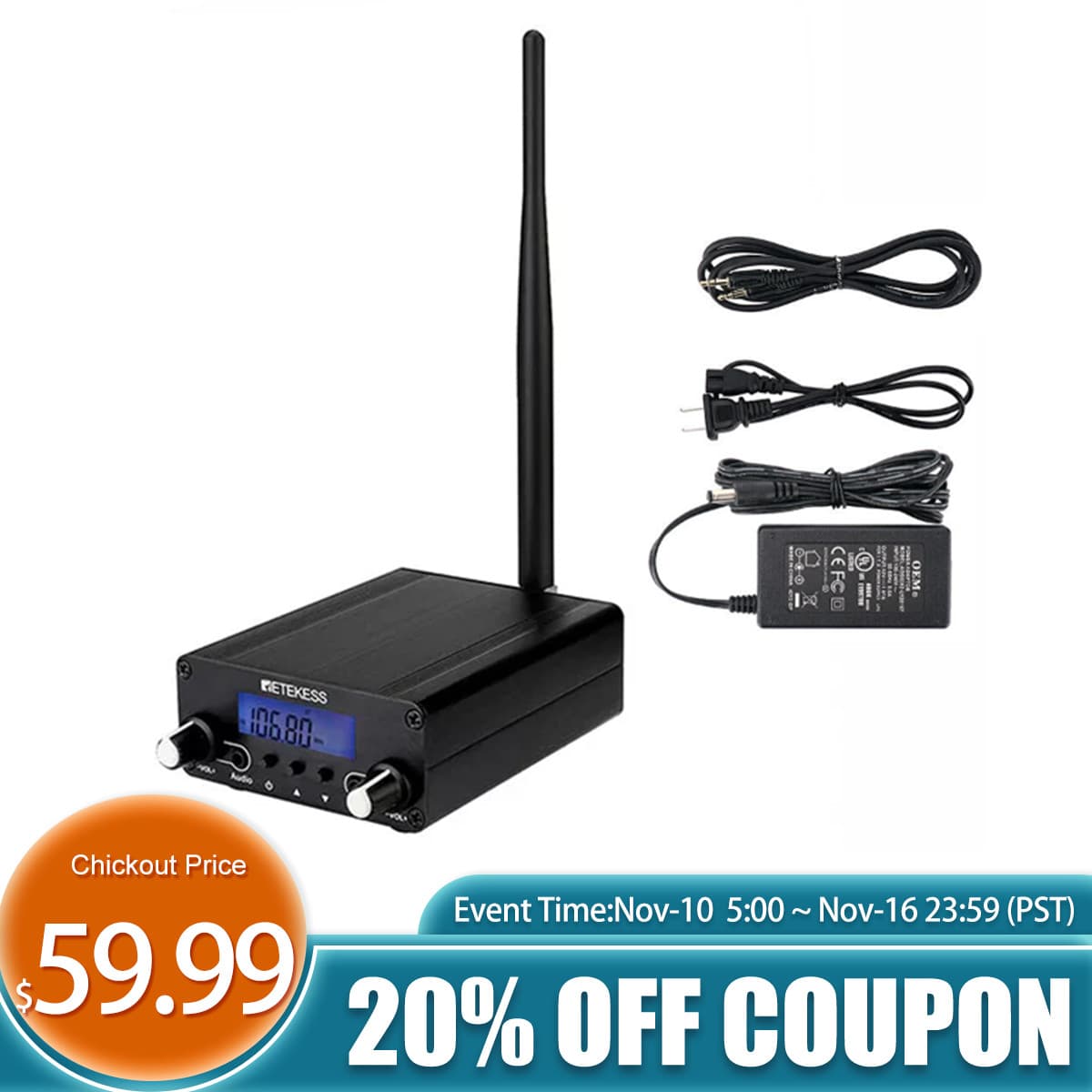 TR508 0.5W FM Broadcast Transmitter,Radio Transmitter,Long Range FM Transmitter