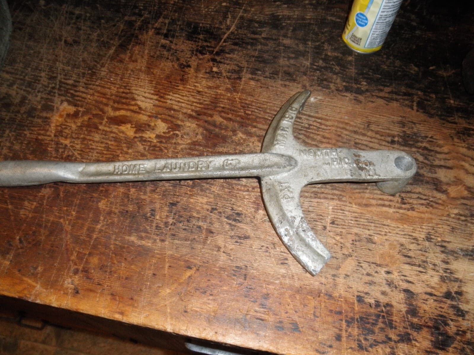 Antique Copper hand crank Washing Machine HOME LAUNDRY CO NORTH CHICAGO PAT 1916 4