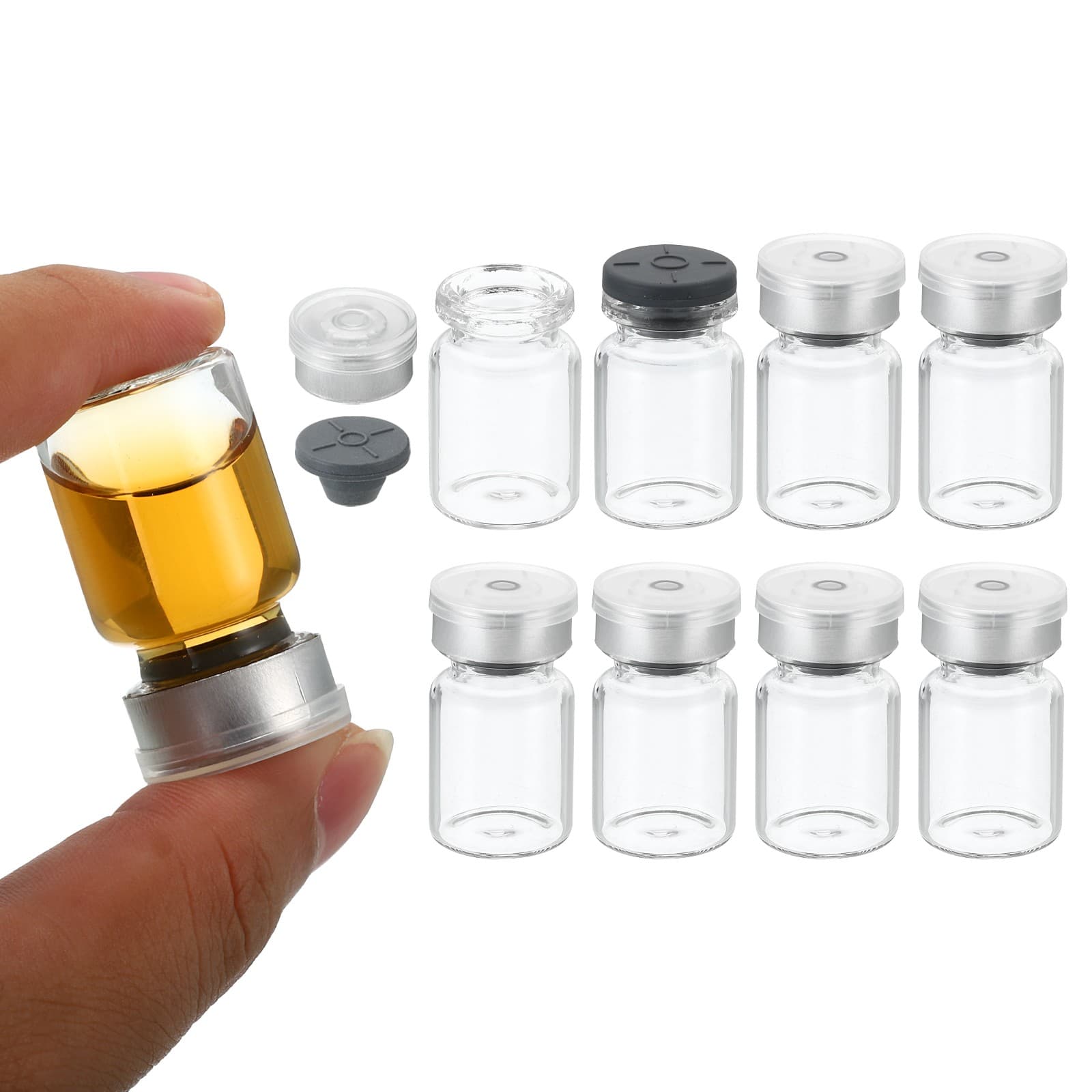 8 Pack 5ml Sample Vials Lab Empty Vials Borosilicate Glass Vial Transparent