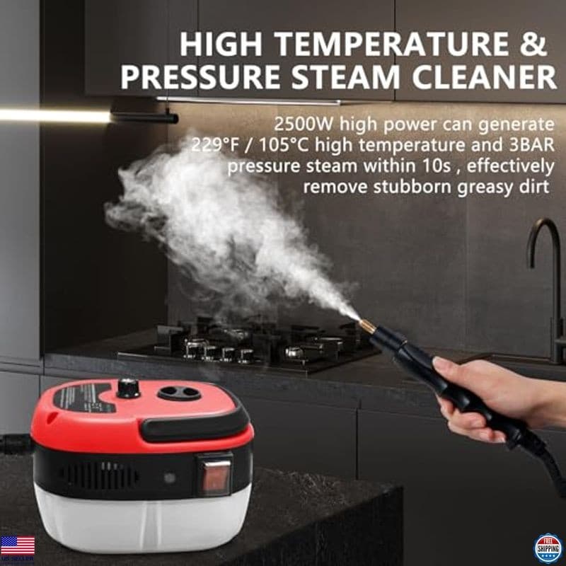 2500W Handheld Steam Cleaner - Portable with 3 Brush Heads for Deep Cleaning 4
