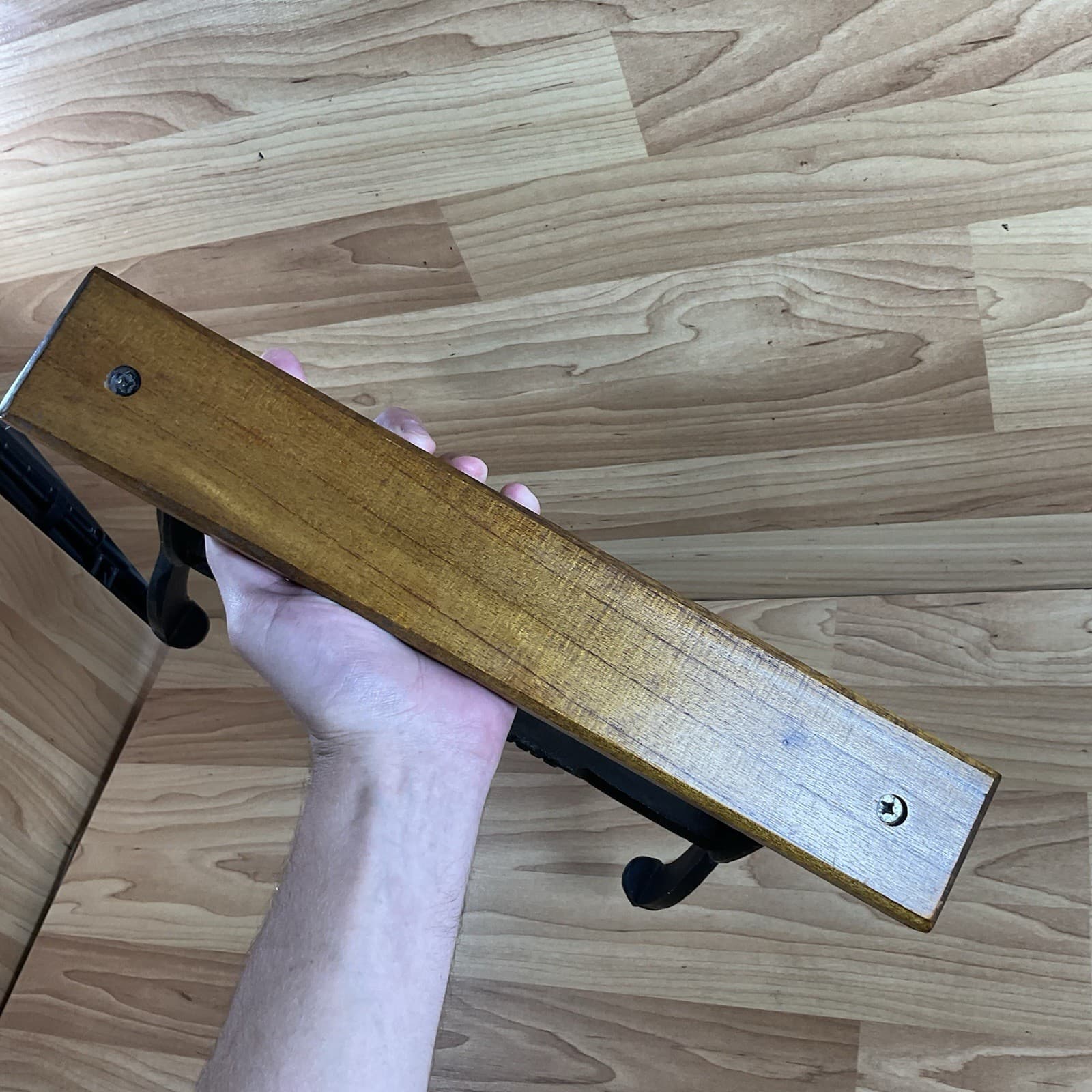 Cast Iron Wood Kitchen Standing Paper Towel Holder Farmhouse Rustic 2