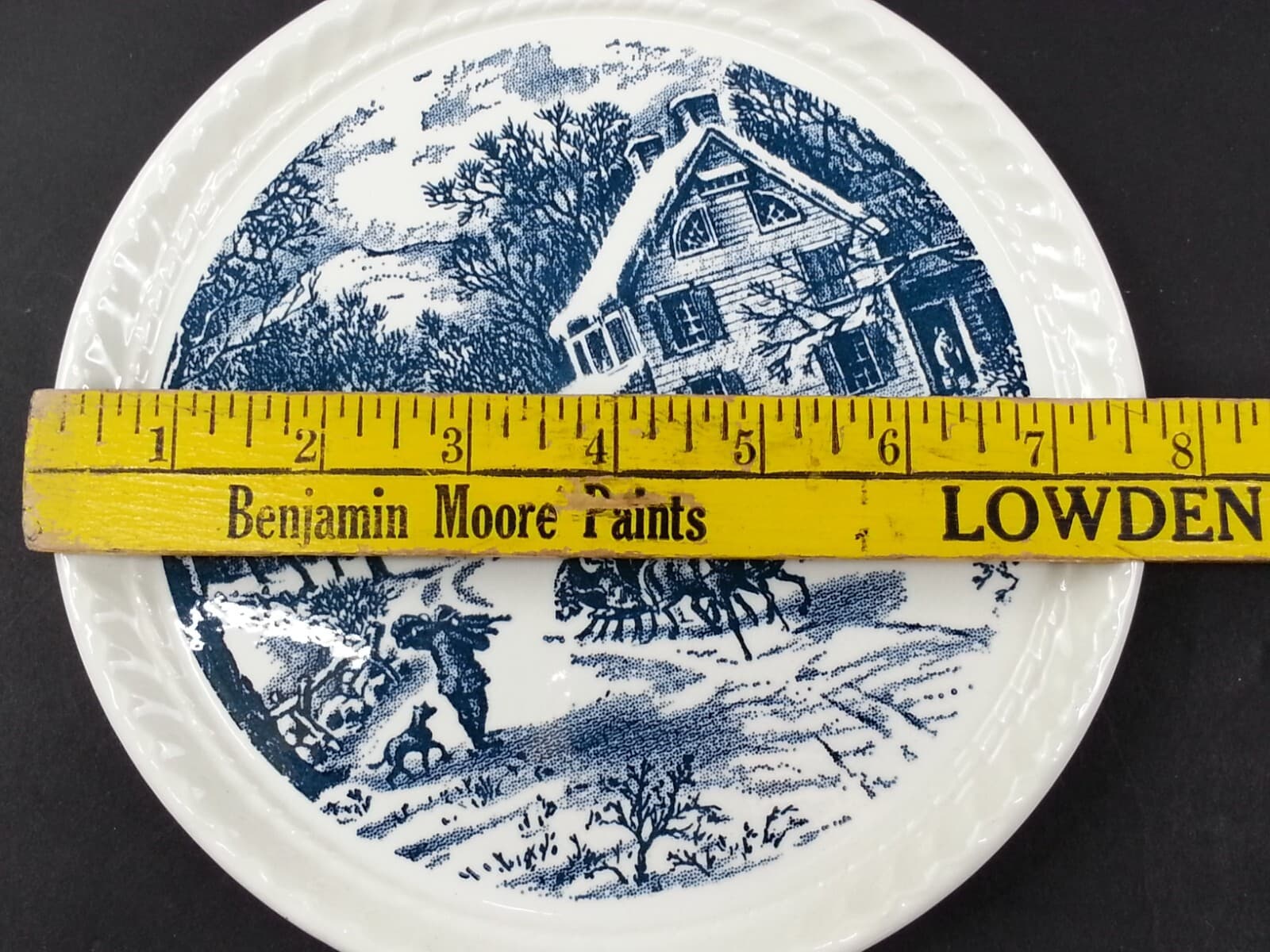 5 Piece Royal China Cake Serving Platter Plate Winter Scene 4