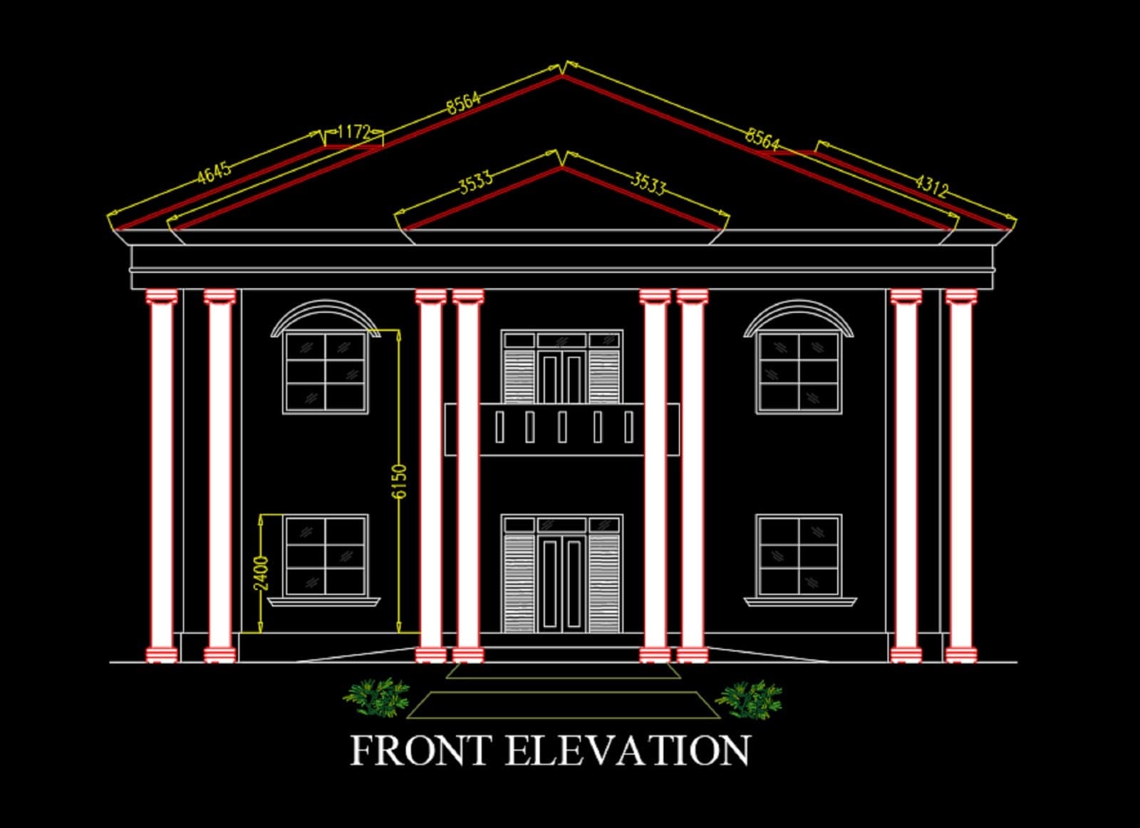 Custom modern TWO-STORY house plan 4 bedroom & 5 Bathroom with CAD file 5