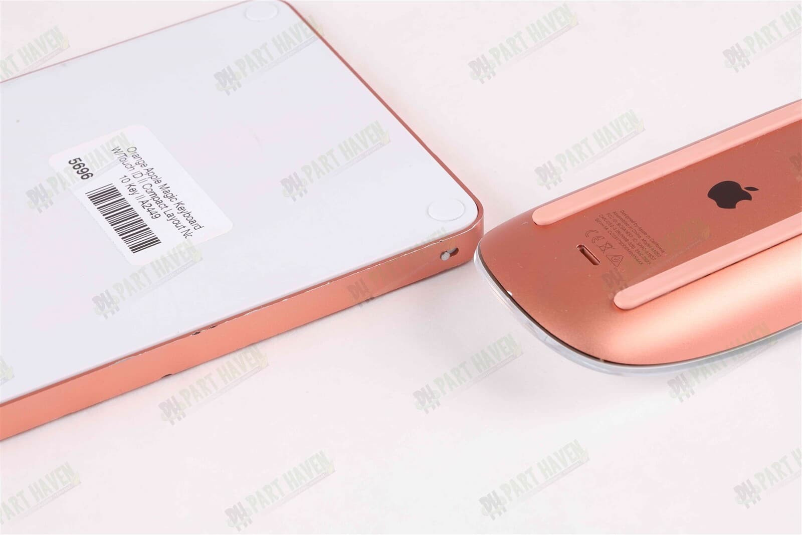 Apple Magic Keyboard 2 W/Touch ID + Magic Mouse Combo - Orange No Lighting Cable 4