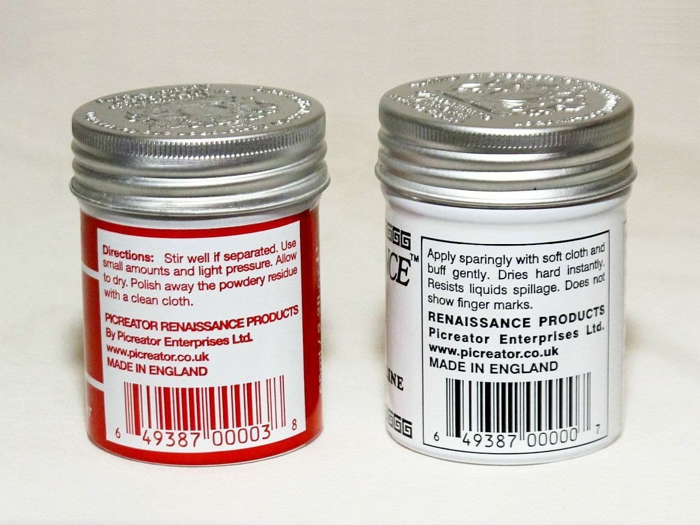 Combination of Pre-Lim Surface Cleaner & Renaissance wax, 65 ml Cans 2