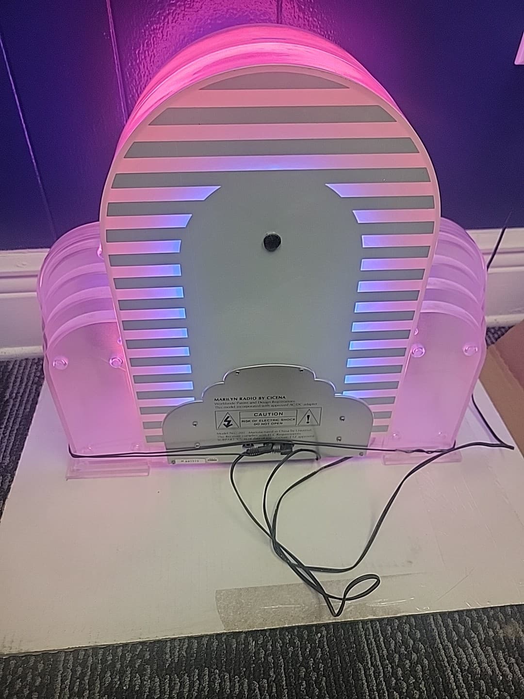 Vintage Cicena Marilyn Radio Large Neon Am/Fm Pink Blue Tabletop Jukebox 6