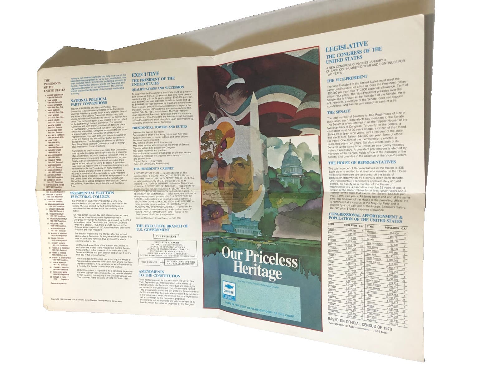 1976 Chevrolet dealer fold out  mailer brochure Bicentennial 4