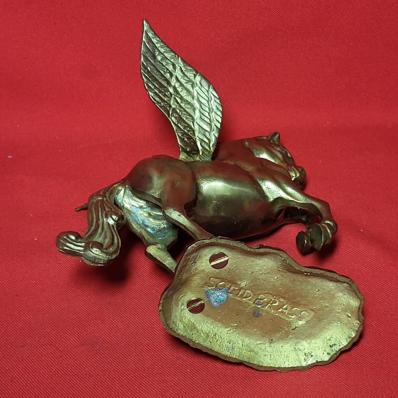 VTG Solid Brass Pegasus Statue Flying Winged Mythical Horse Flowing Mane Fantasy 3