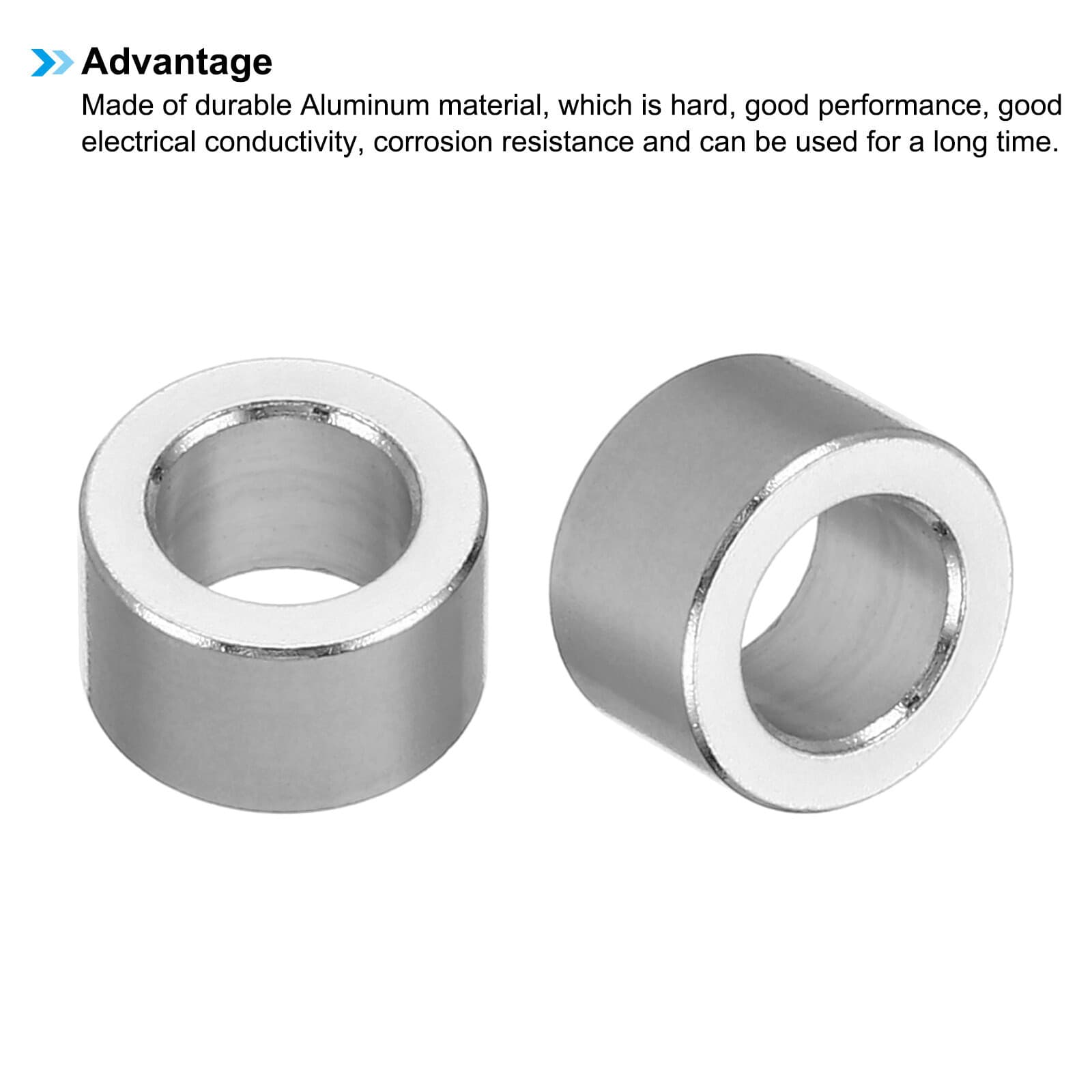 20Pcs M6 Round Aluminum Spacer Metal Spacer Aluminum 6.2mm ID x 10mm OD x 6mm L 4