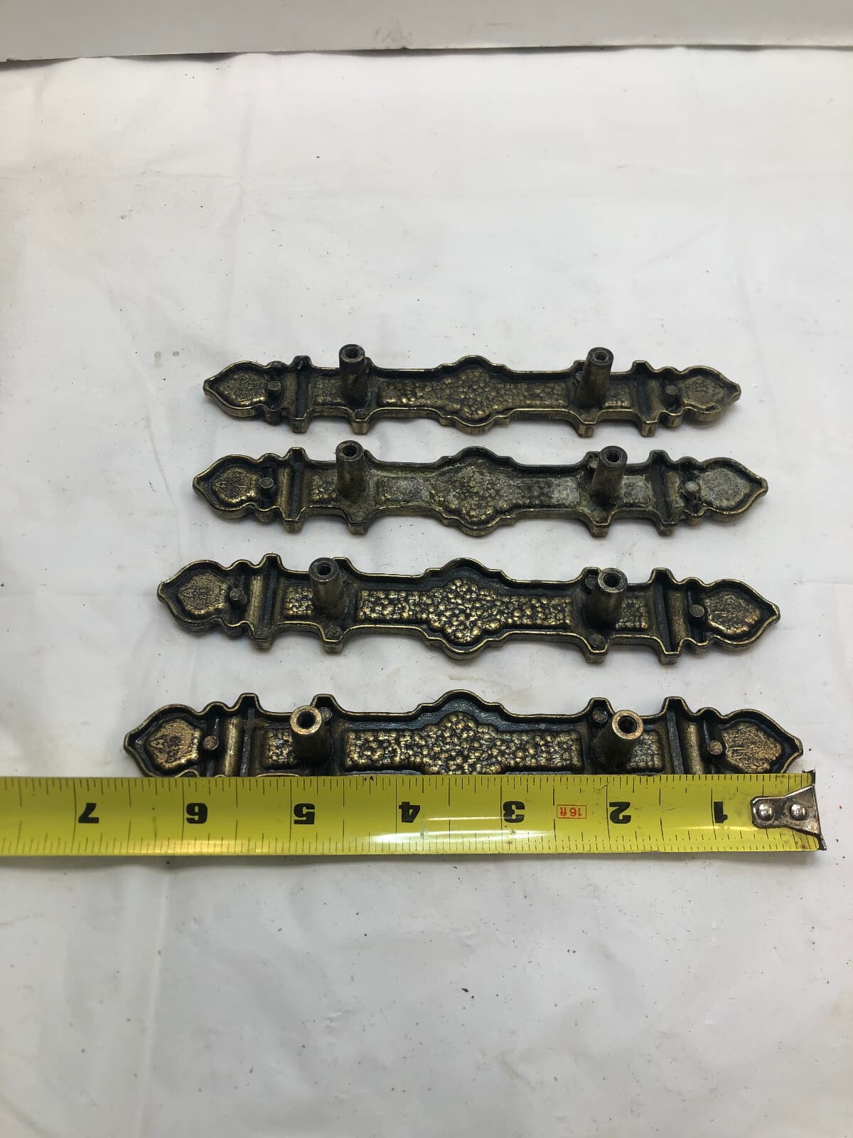 Vintage Cabinet Pulls Drawer Handles Gothic Bronze Metal 6.75", 3" hole centers 5