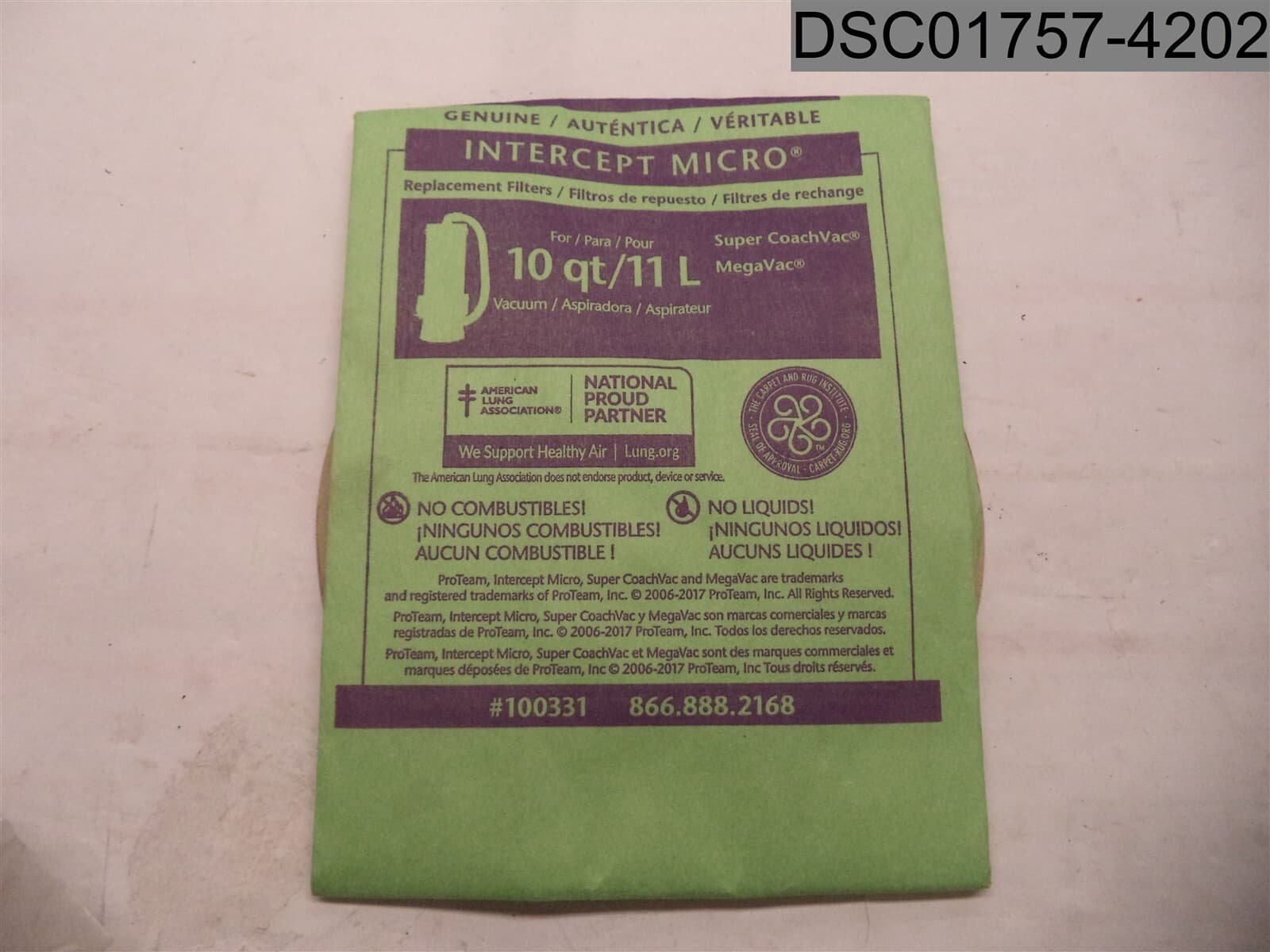 Qty=10: Proteam Intercept Micro Replacement Filters, 100331, 866.888.2168 3