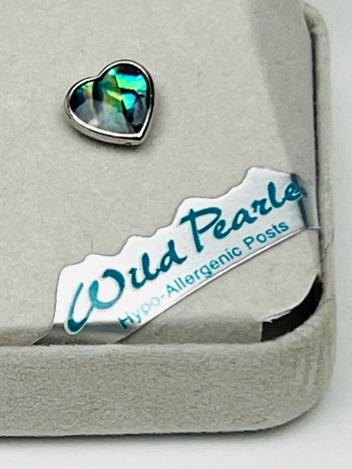 Wild Pearle Pierced Earrings heart shaped with hypo allergenic posts By Storrs 3