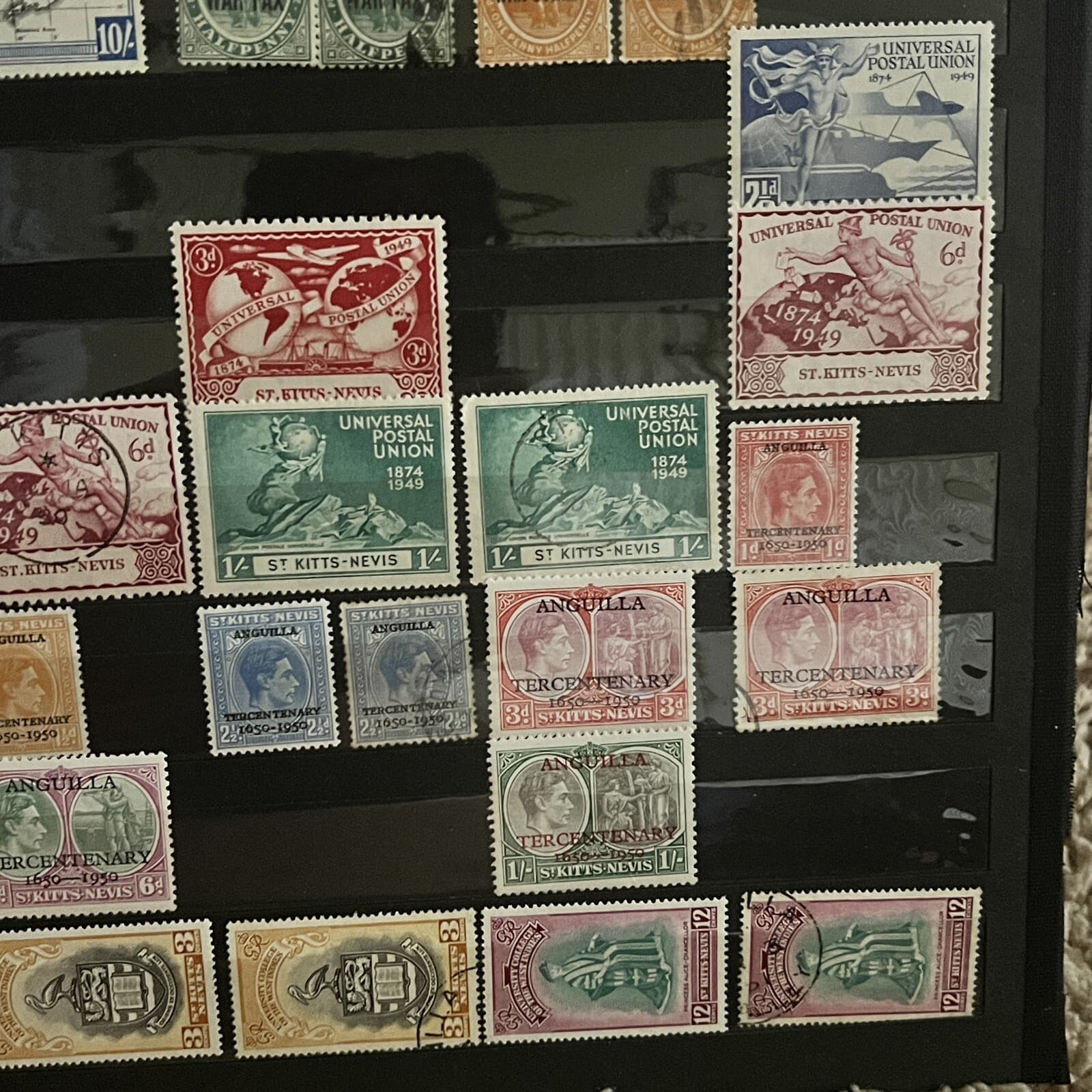 ST. KITTS NEVIS STAMPS IN STOCK PAGE UPU, OVPTS, TERCENTENARY, CORONATION & MORE 5